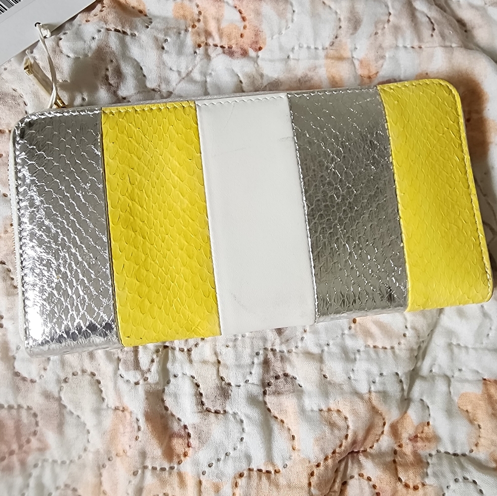 Diane Von Fustenberg wallet, white and yellow